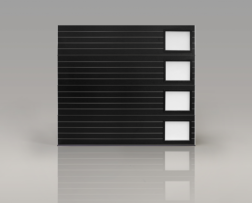 Modern Steel Black Ribbed Easy Open Door